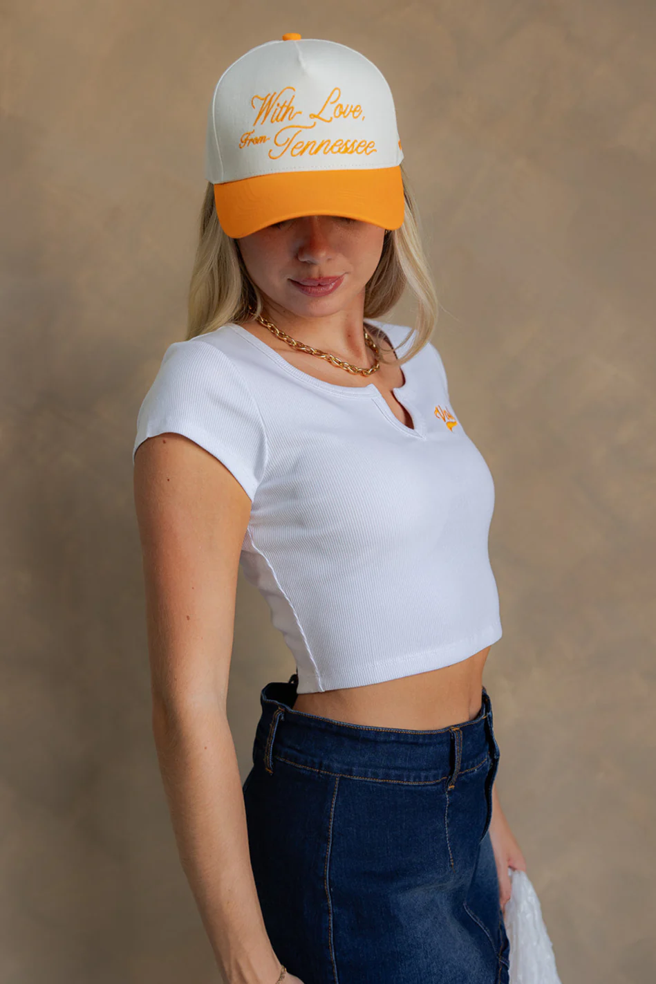 Vols White Cropped Graphic Tee - Image 7