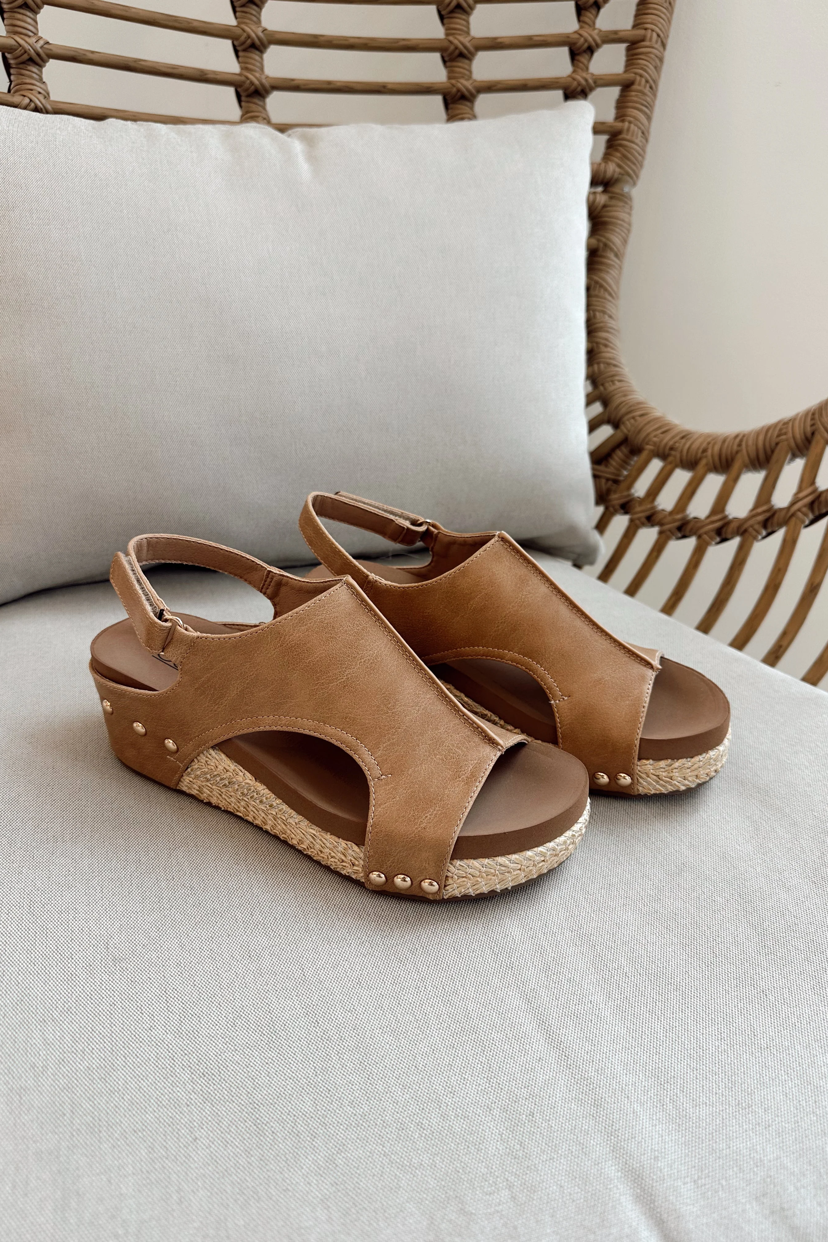 Corkys Volta II Caramel Combo Wedge Sandal