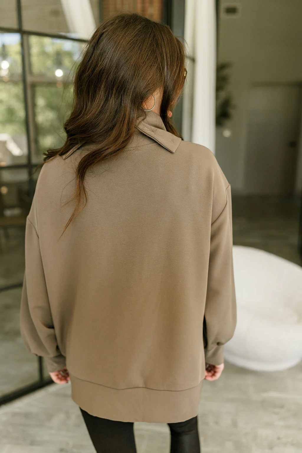 Wendy Mocha High Neck Sweatshirt - Image 7