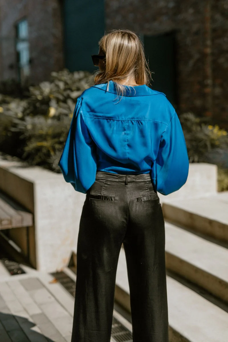 What's New Satin Top in Blue - Image 5