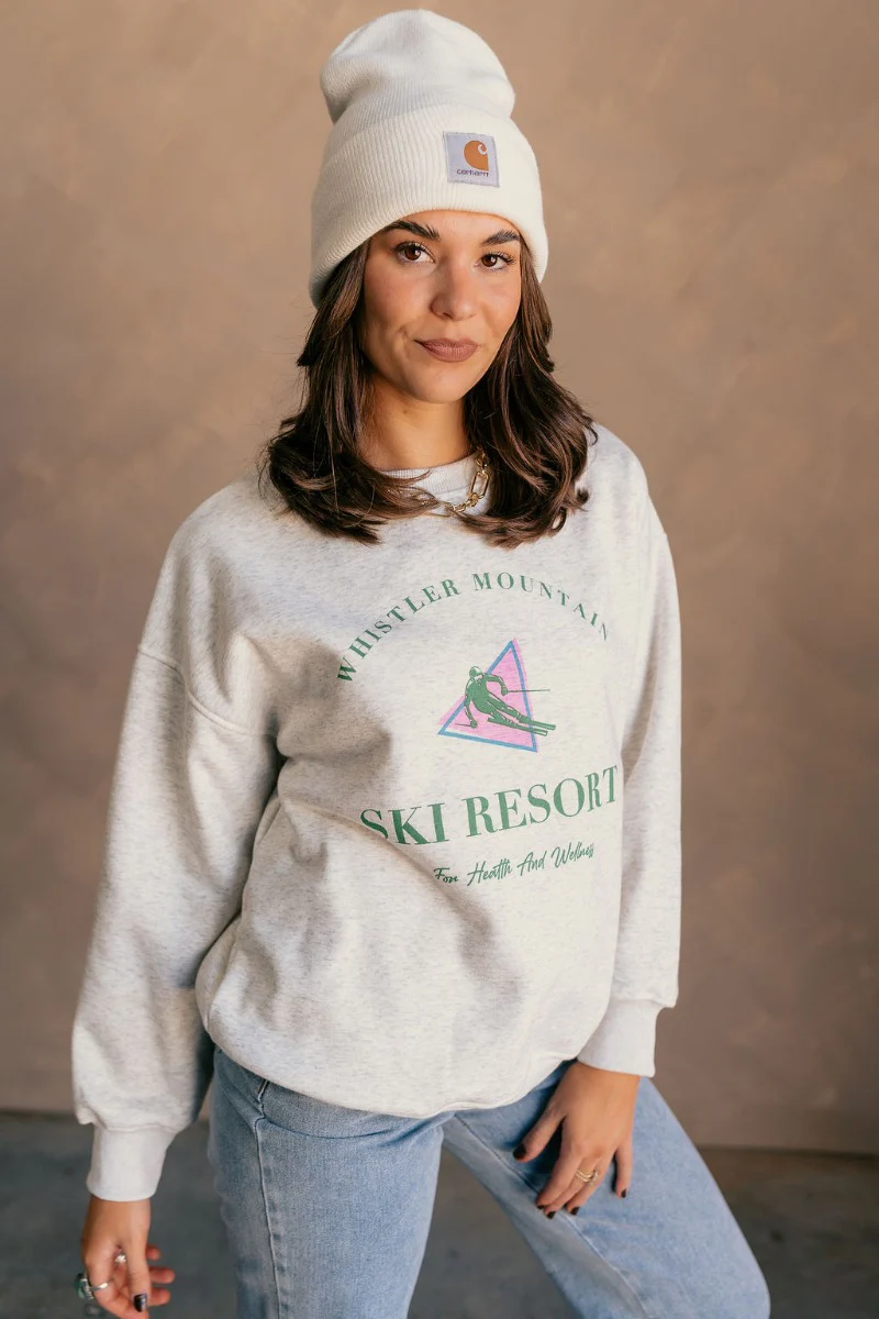 Whistler Mountain Ski Resort Heather Grey Sweatshirt