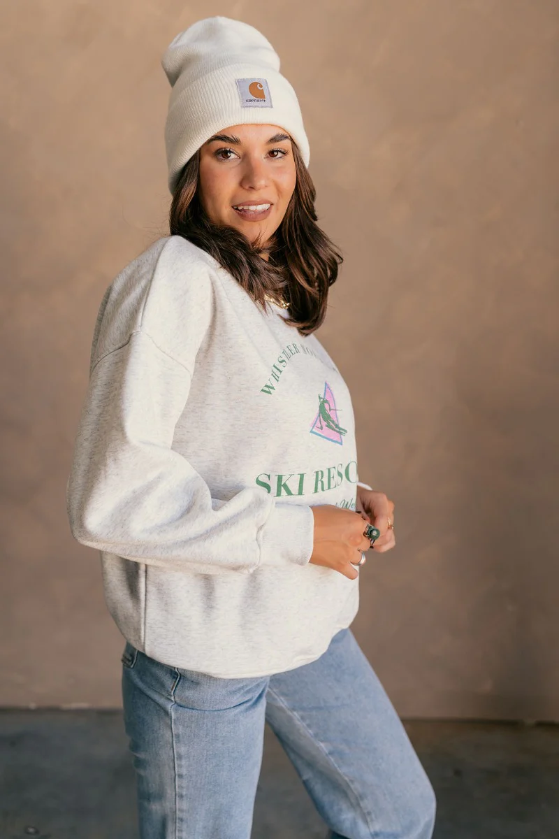 Whistler Mountain Ski Resort Heather Grey Sweatshirt - Image 5