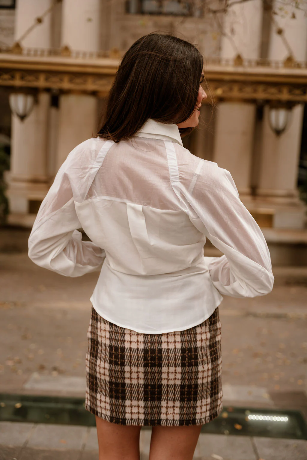 Elani White Sheer Button-Up Top - Image 4