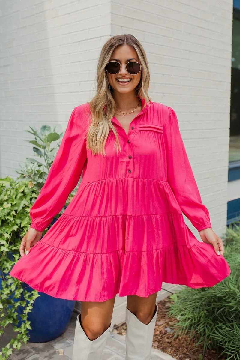 Wide Open Spaces Mini Dress In Pink