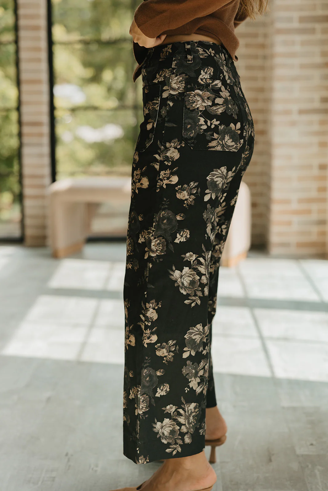 Willa Black Multi Floral Wide Leg Pants - Image 5