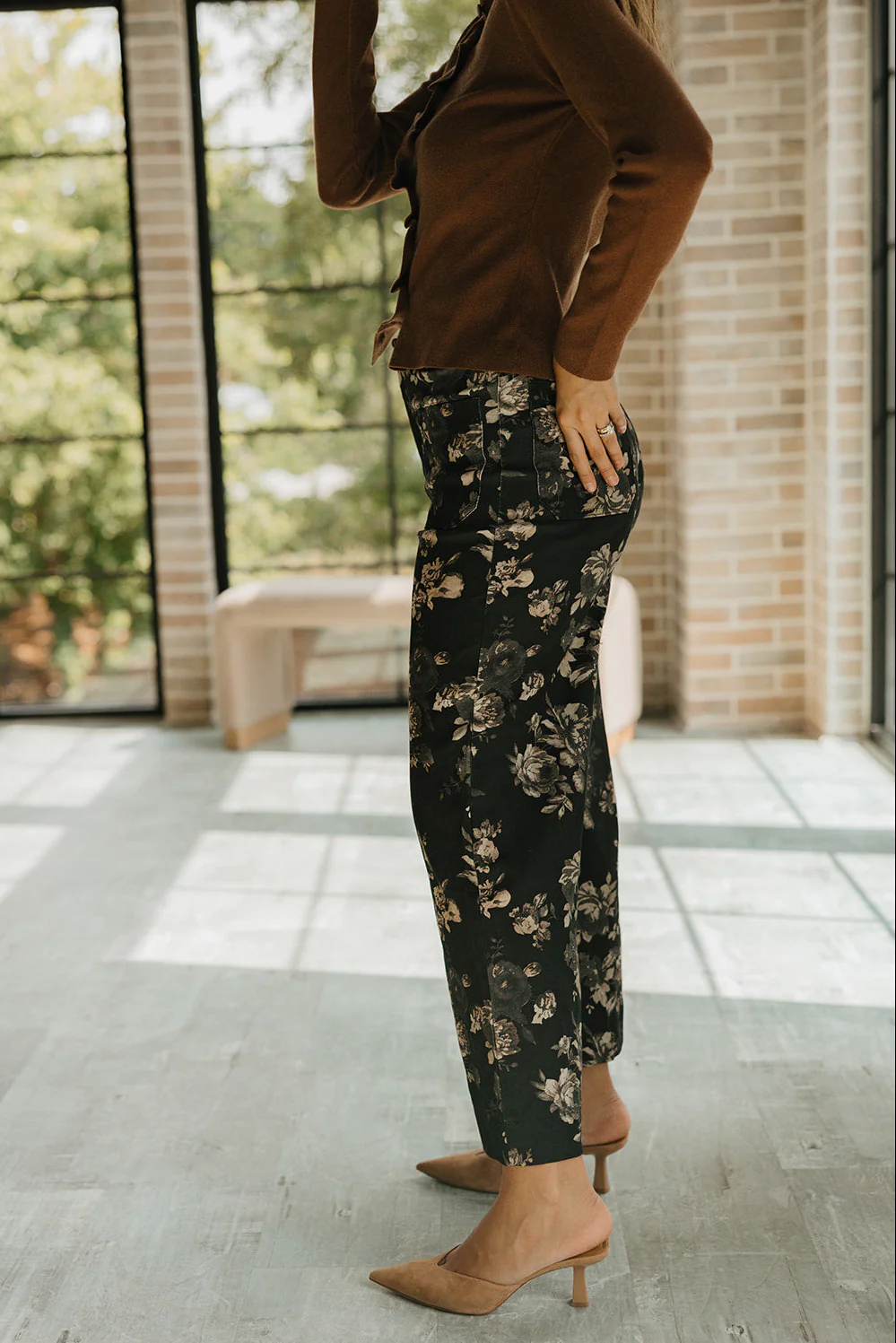 Willa Black Multi Floral Wide Leg Pants - Image 7