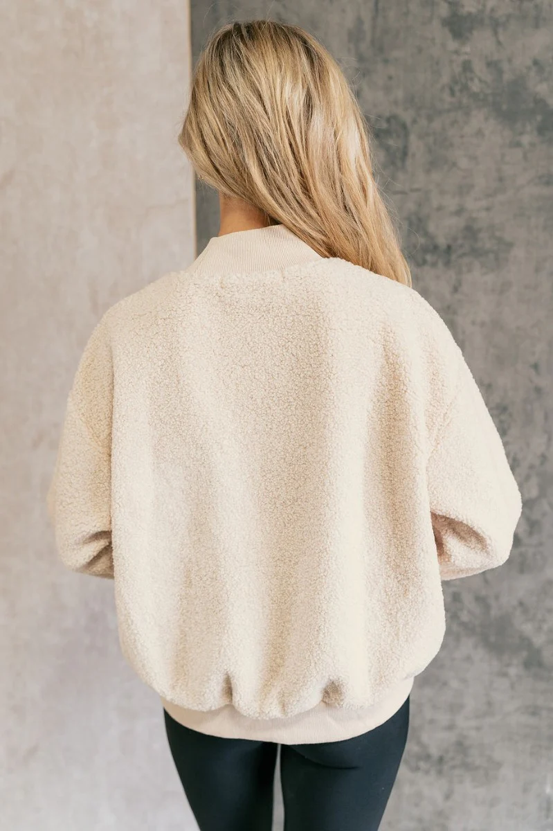 Willa Cream Sherpa Long Sleeve Top - Image 5
