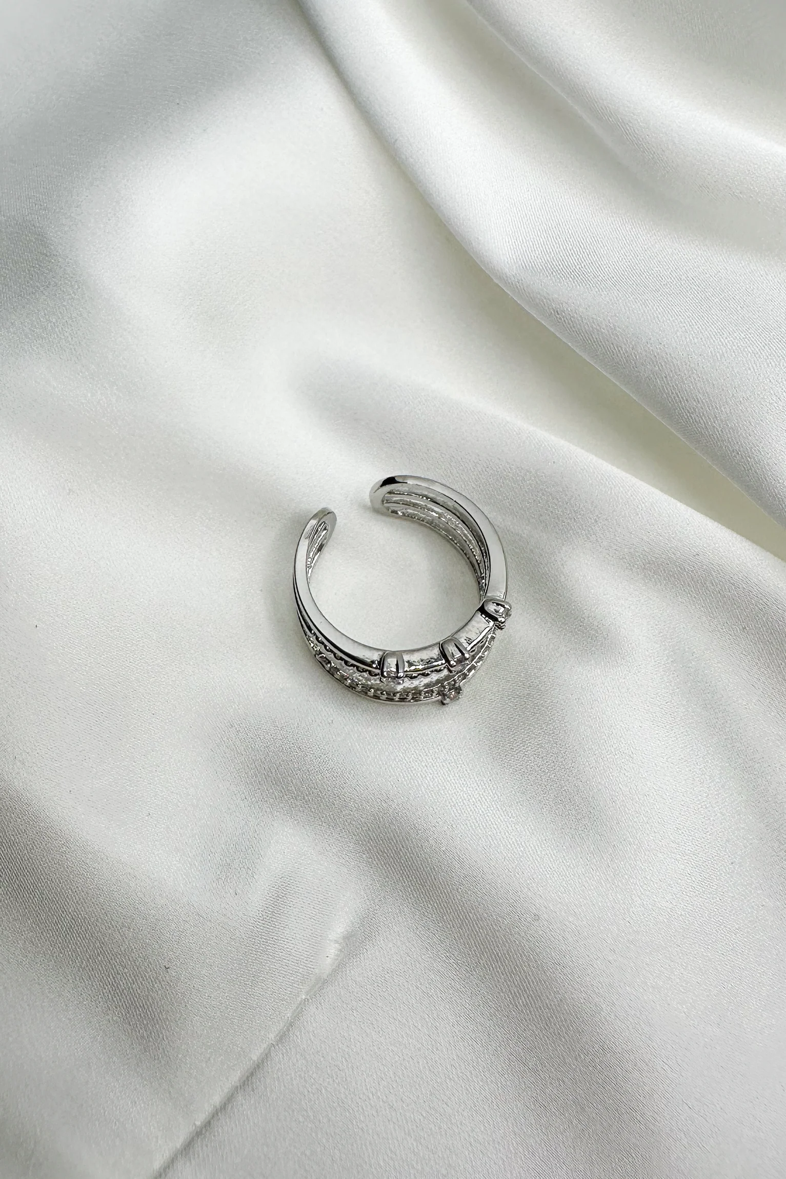 Willow Beaded & Rhinestone Layered Ring - Image 6
