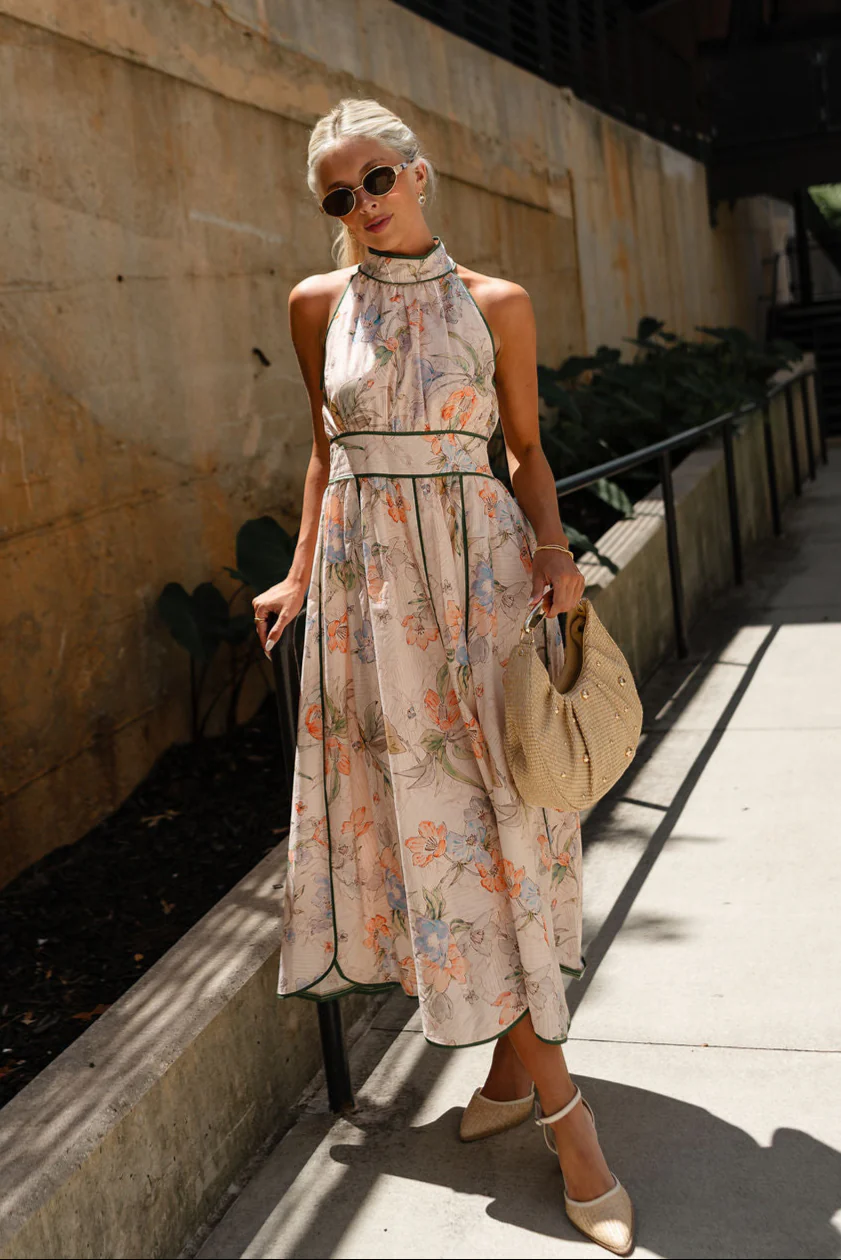 Willow Blush & Green Multi Floral Midi Dress