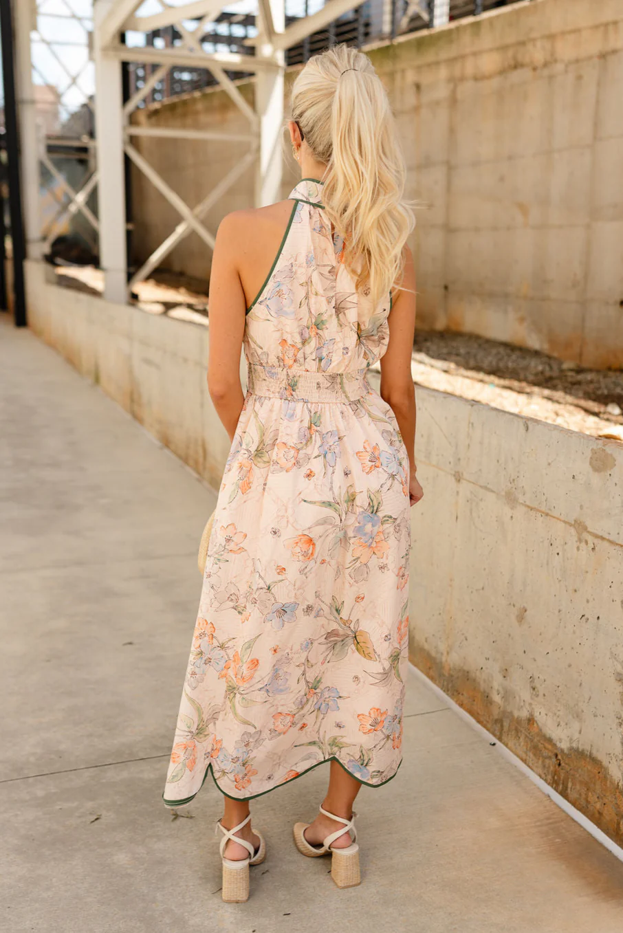 Willow Blush & Green Multi Floral Midi Dress - Image 5