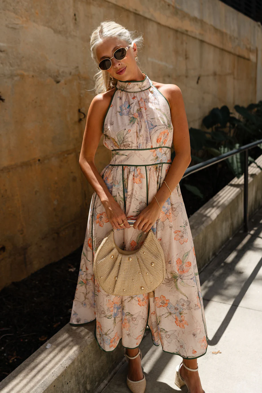 Willow Blush & Green Multi Floral Midi Dress - Image 6