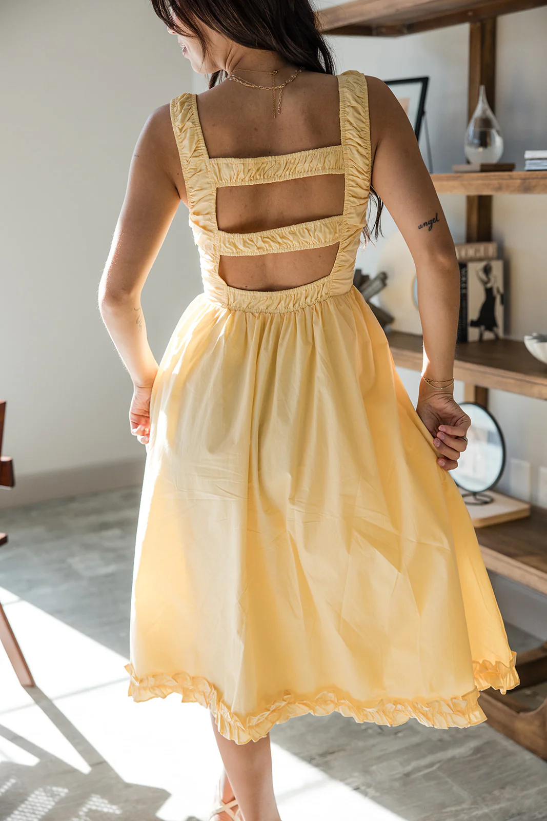 Willow Butter Yellow Midi Dress - Image 3