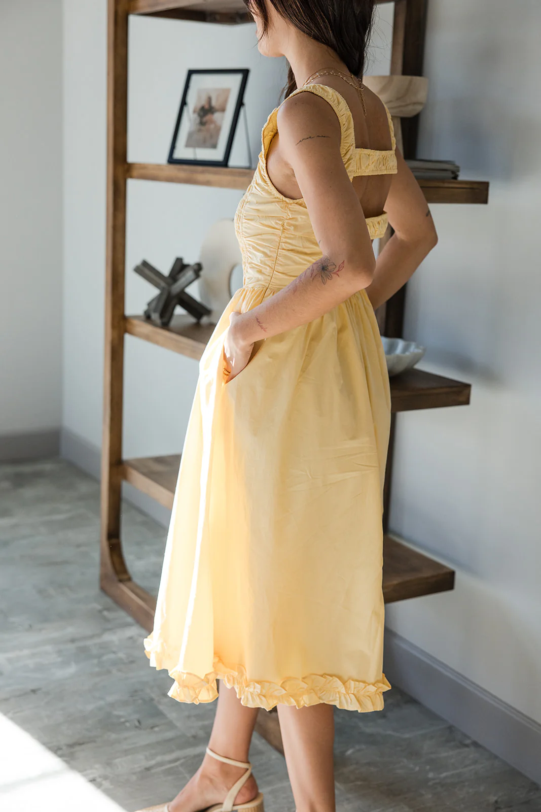 Willow Butter Yellow Midi Dress - Image 6
