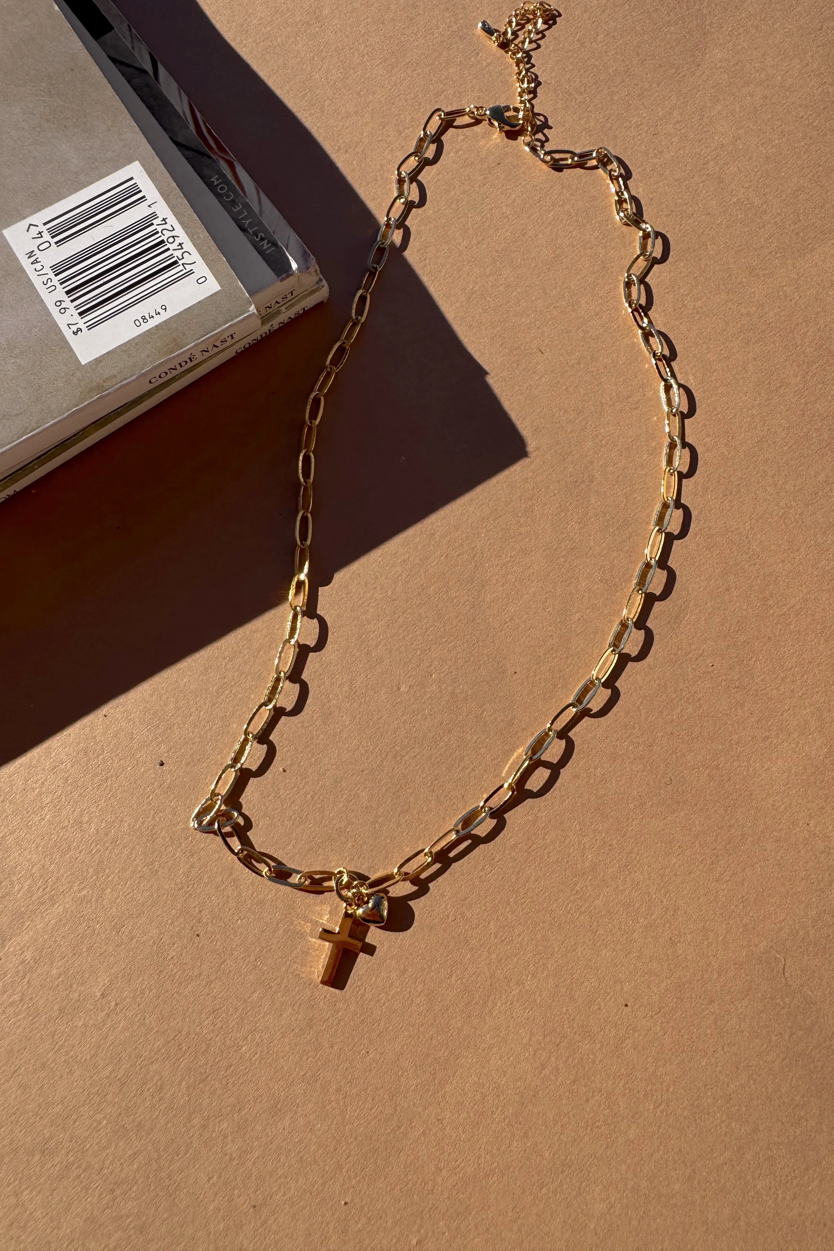 Willow Gold Heart & Cross Necklace