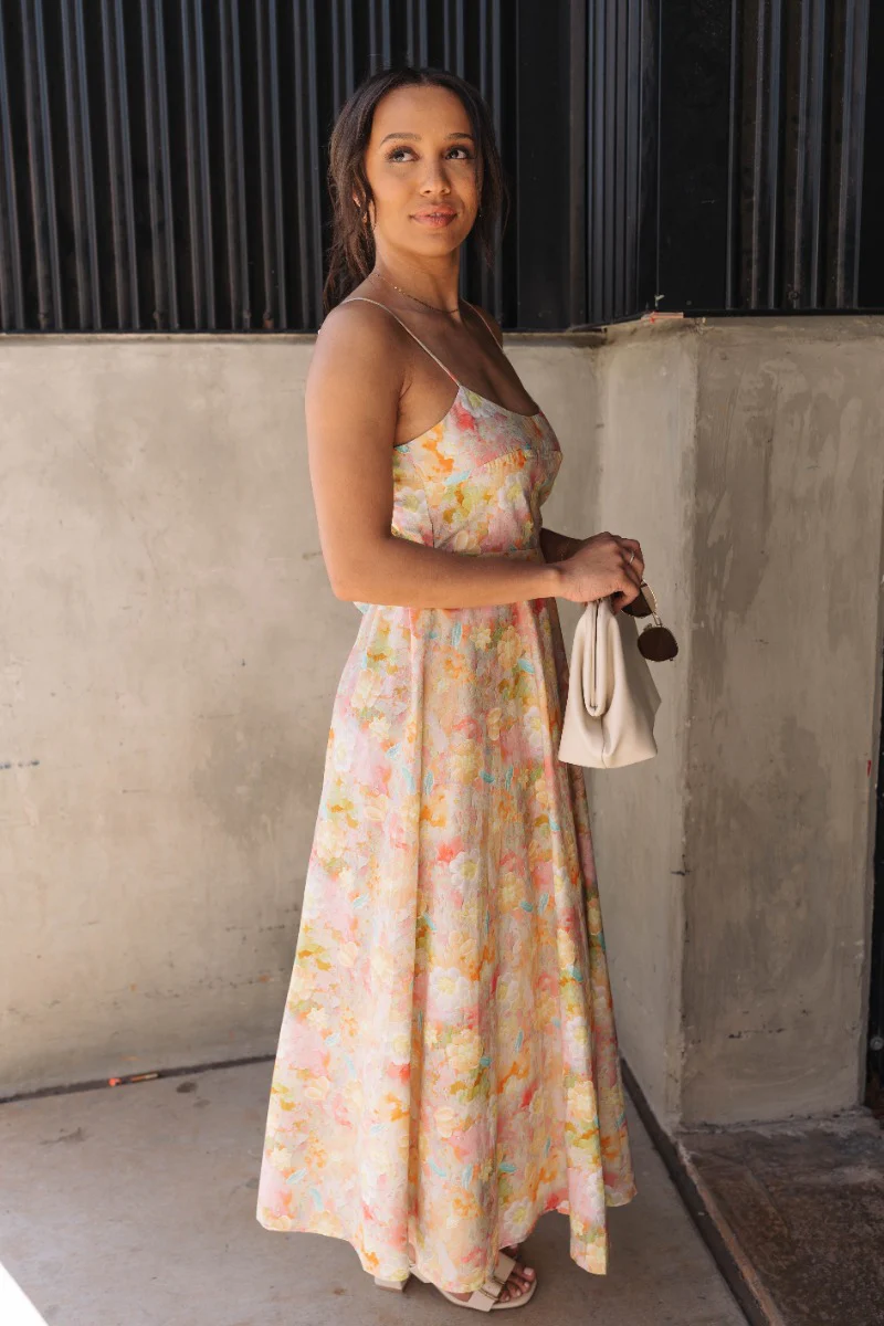 Willow Pink Multi Floral Midi Sleeveless Dress