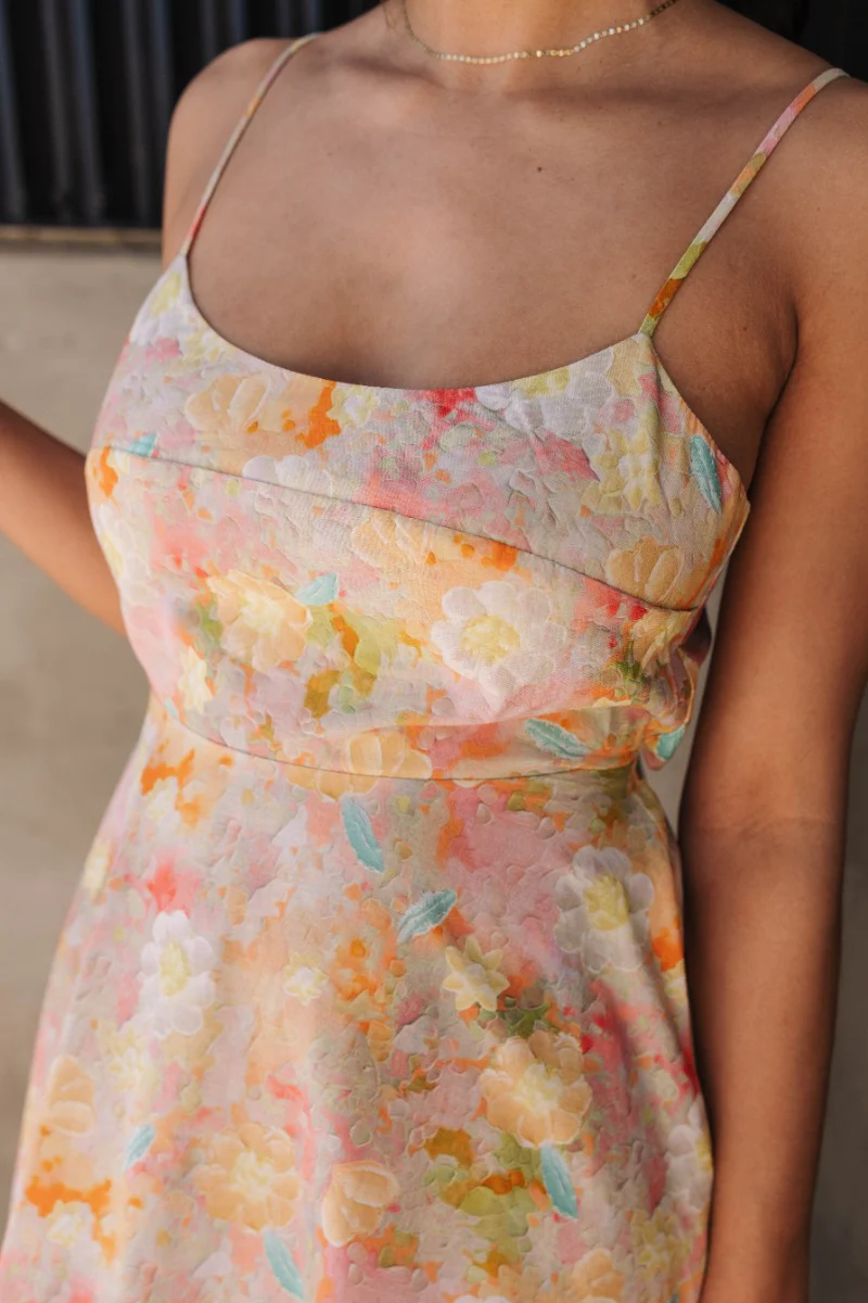 Willow Pink Multi Floral Midi Sleeveless Dress - Image 4