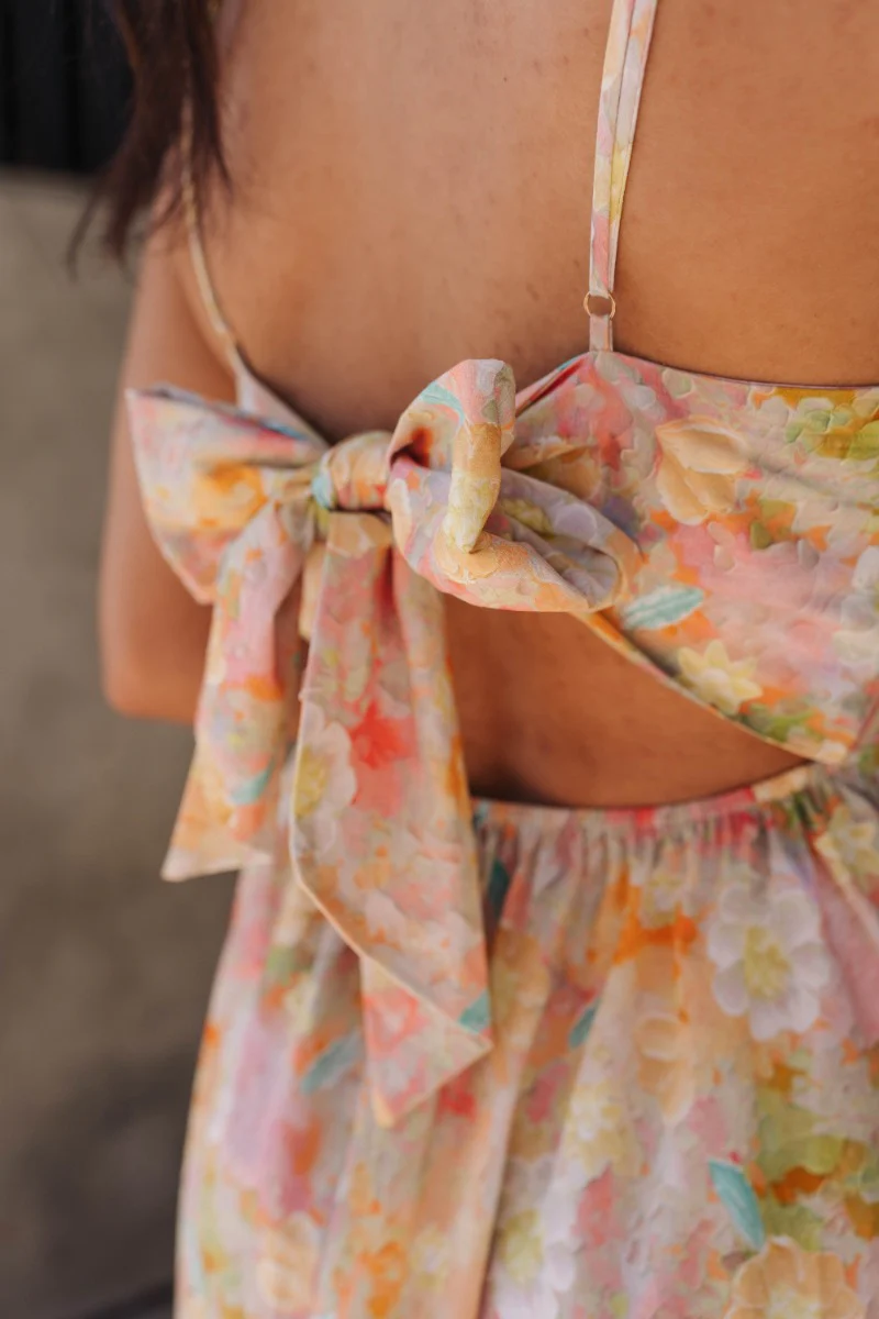 Willow Pink Multi Floral Midi Sleeveless Dress - Image 6