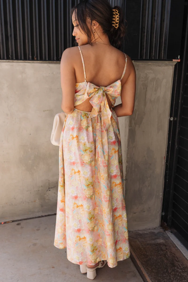Willow Pink Multi Floral Midi Sleeveless Dress - Image 7