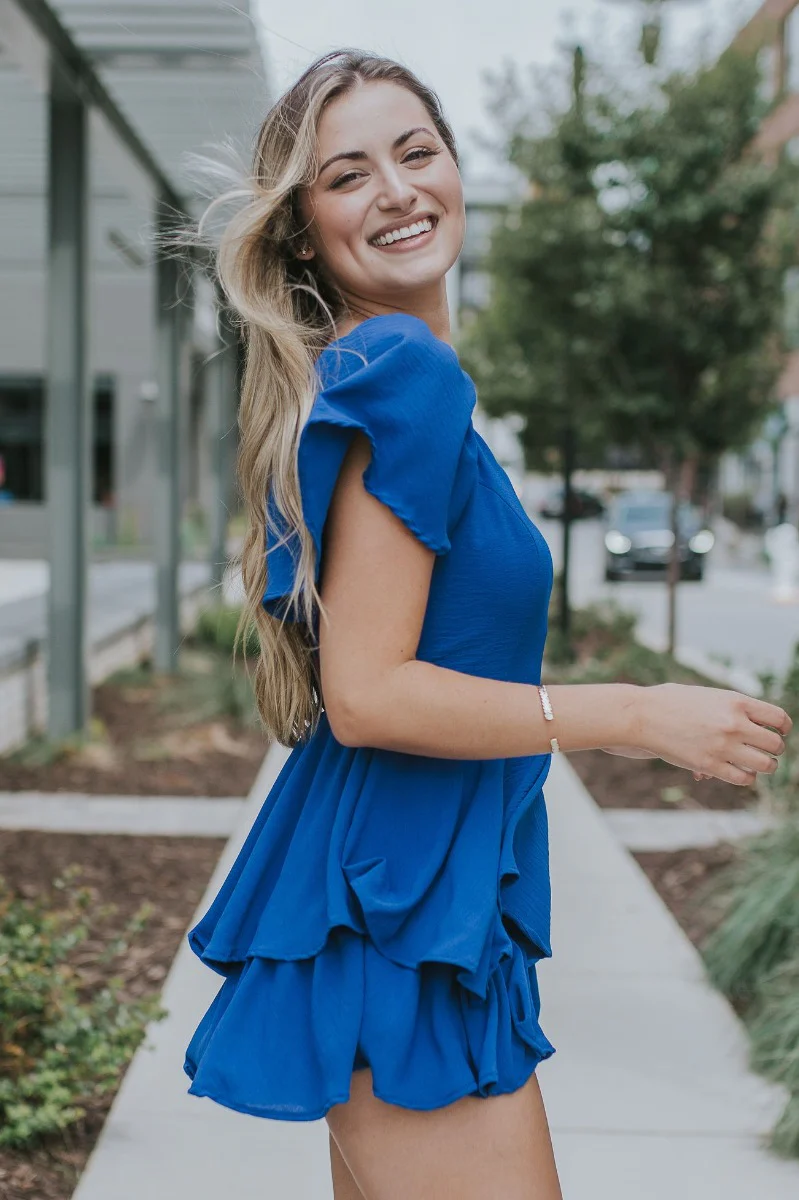 Wishful Thinking Romper in Blue - Image 2