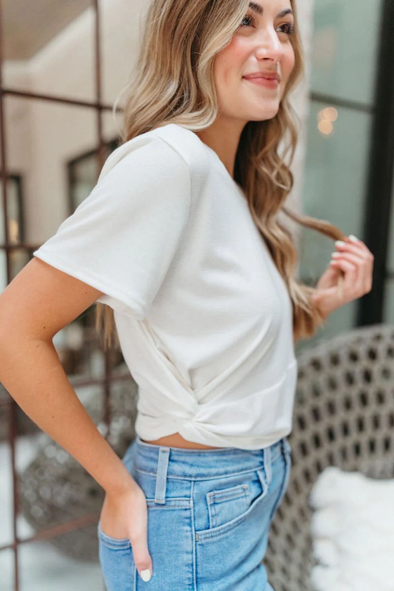 With A Twist Top in Off White - Image 5