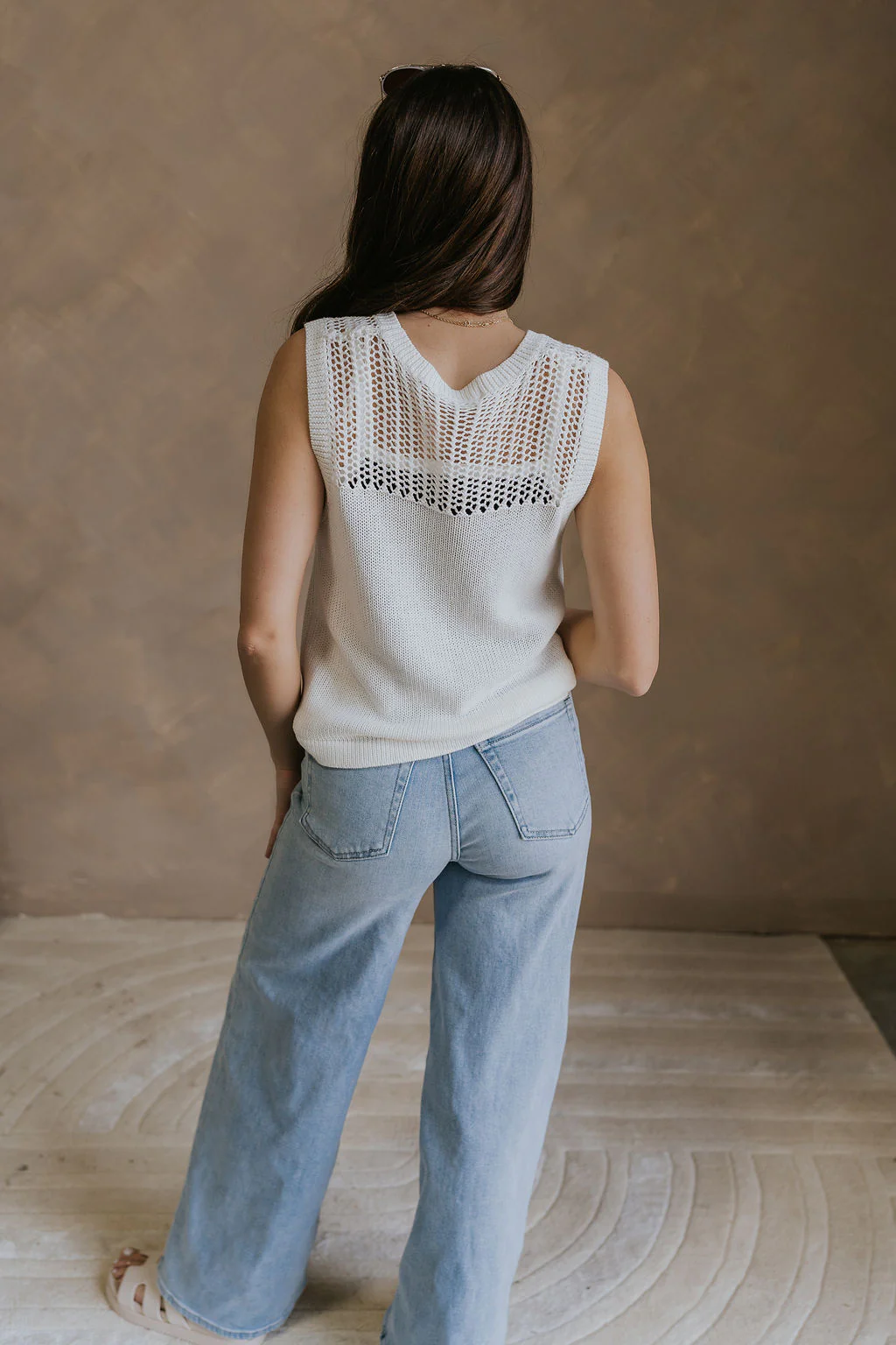 Elisa Cream Knit Sleeveless Tank - Image 6