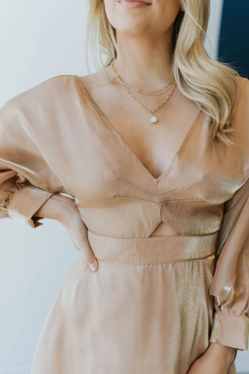 Wonderful Life Dress in Champagne - Image 4