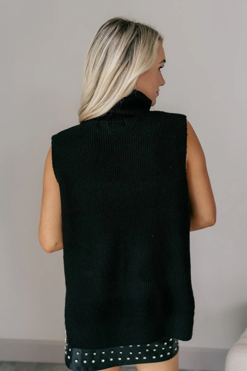 Wren Black Sleeveless Turtleneck Sweater - Image 6