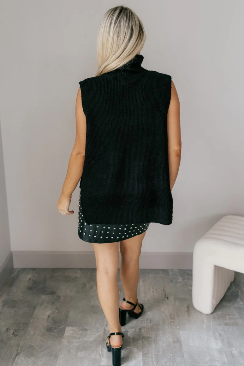 Wren Black Sleeveless Turtleneck Sweater - Image 7