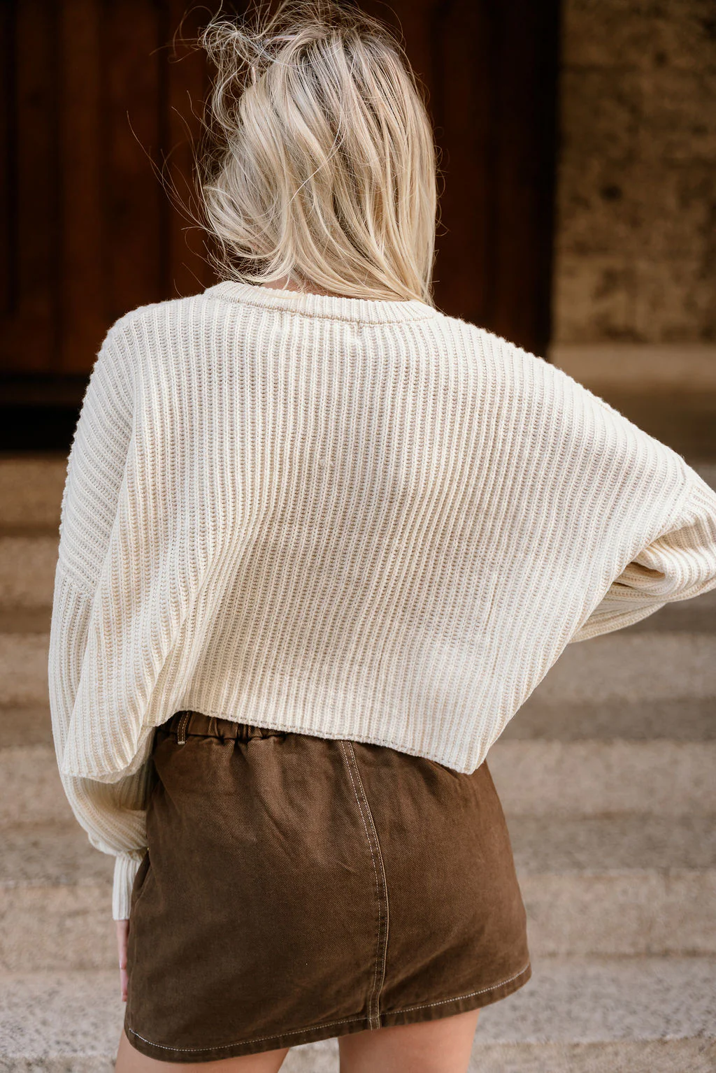 Wren Cream Knit Long Sleeve Sweater - Image 4
