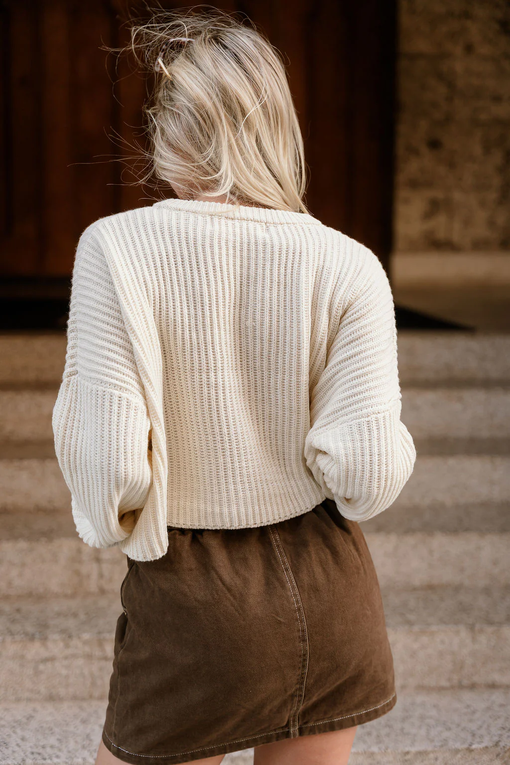 Wren Cream Knit Long Sleeve Sweater - Image 7