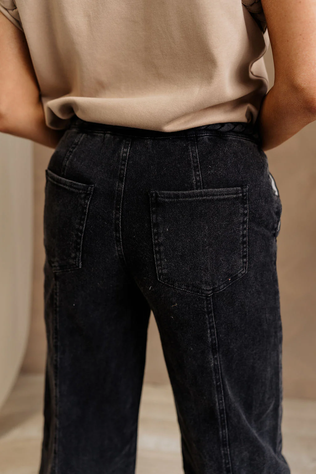 Wyatt Black Denim Braided Jeans - Image 6