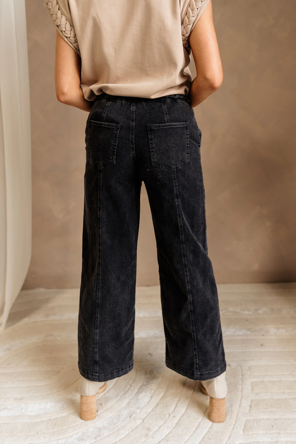 Wyatt Black Denim Braided Jeans - Image 7