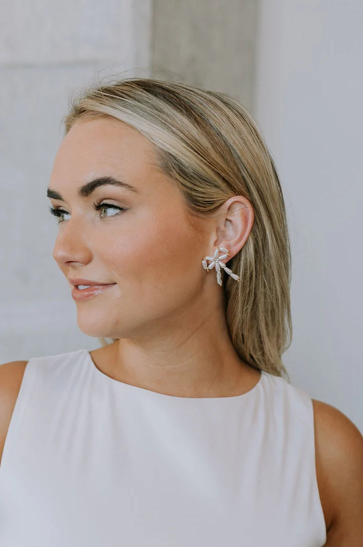 Yara Beaded Bow Earrings