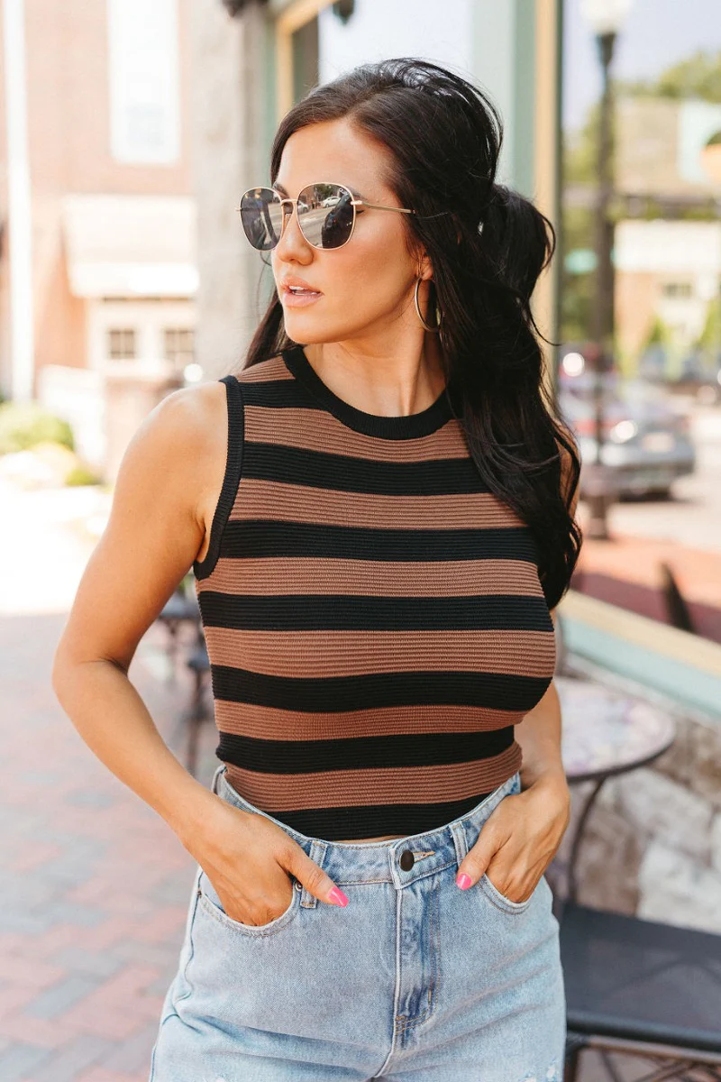 Ying Yang Striped Tank