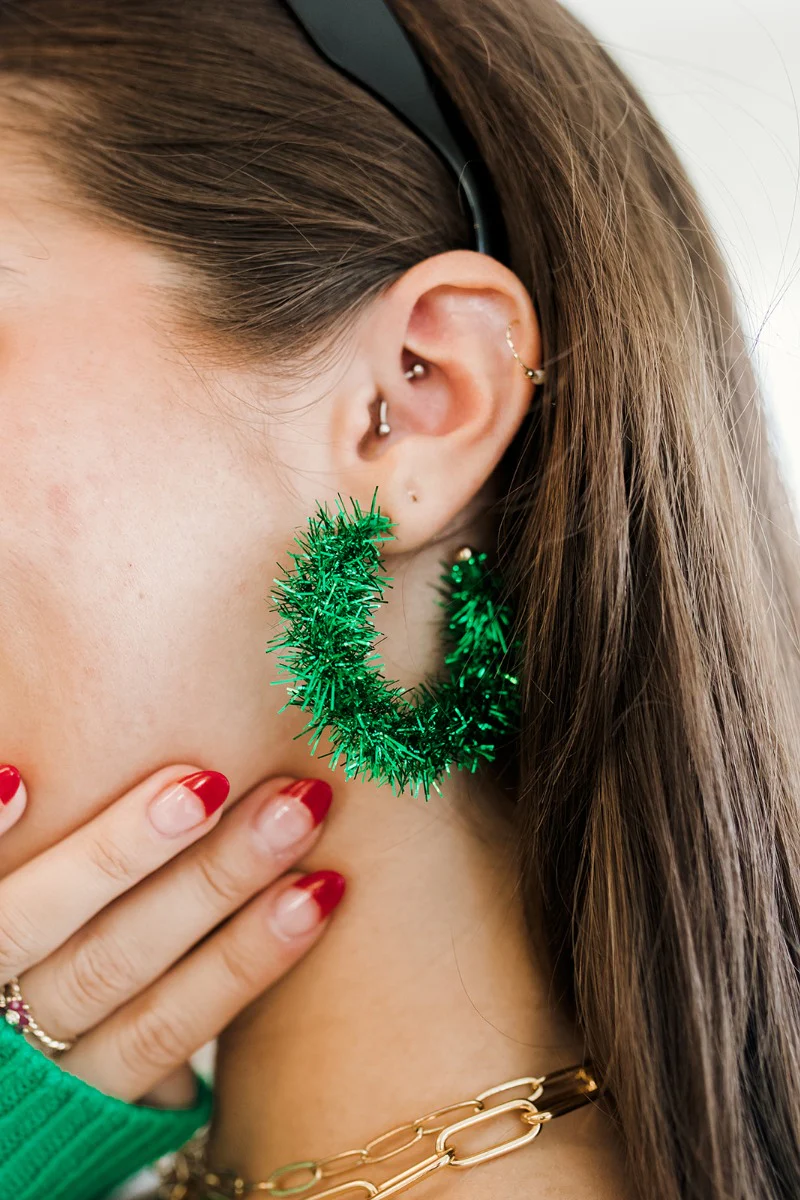 You Give Me Joy Earrings in Green