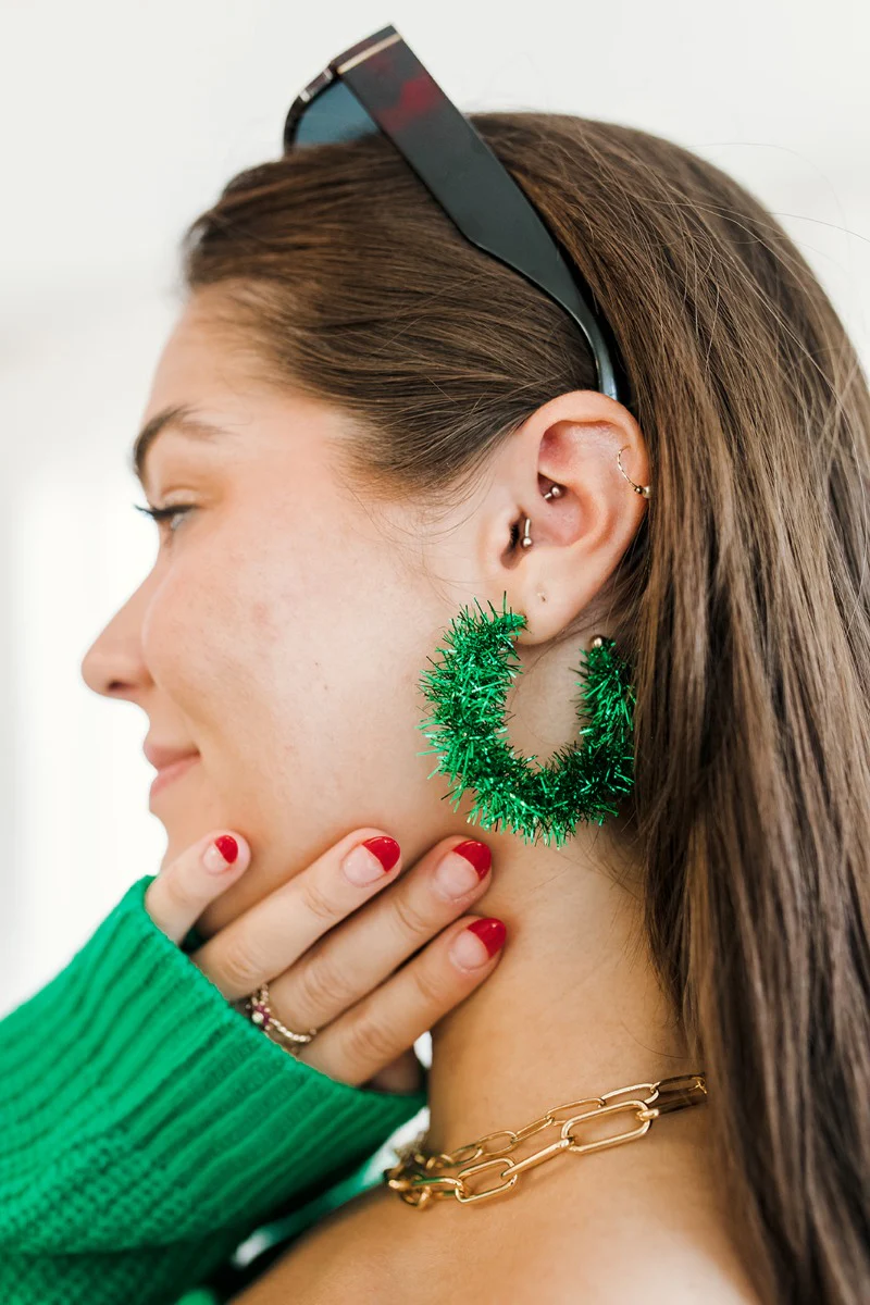 You Give Me Joy Earrings in Green - Image 2