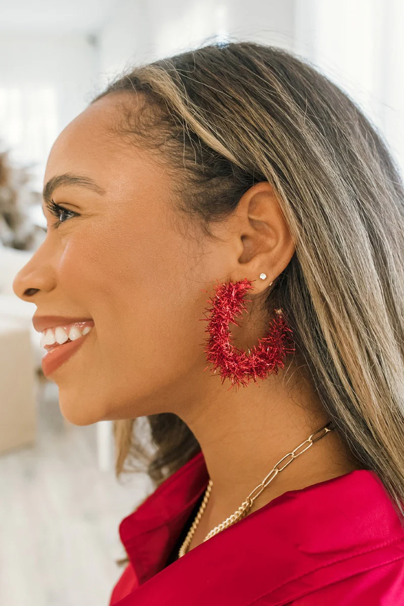 You Give Me Joy Earrings in Red