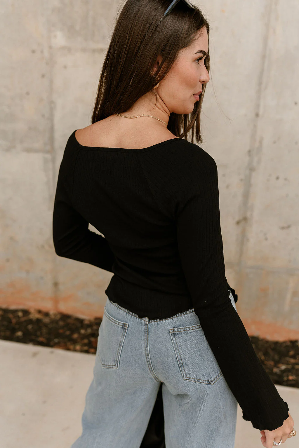 Emery Buttoned Flare Long Sleeve Top - Image 9