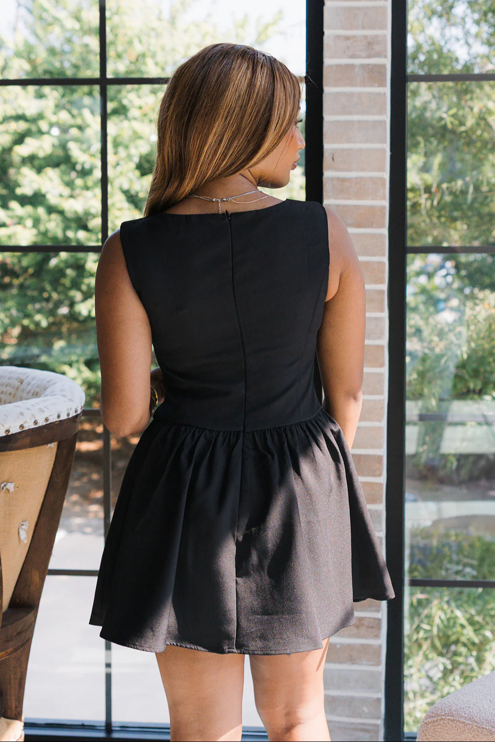 Zara Black Flare Mini Dress - Image 8
