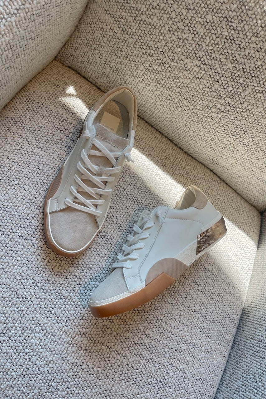 Dolce Vita Zina Sneaker in White Tan Leather - Image 3