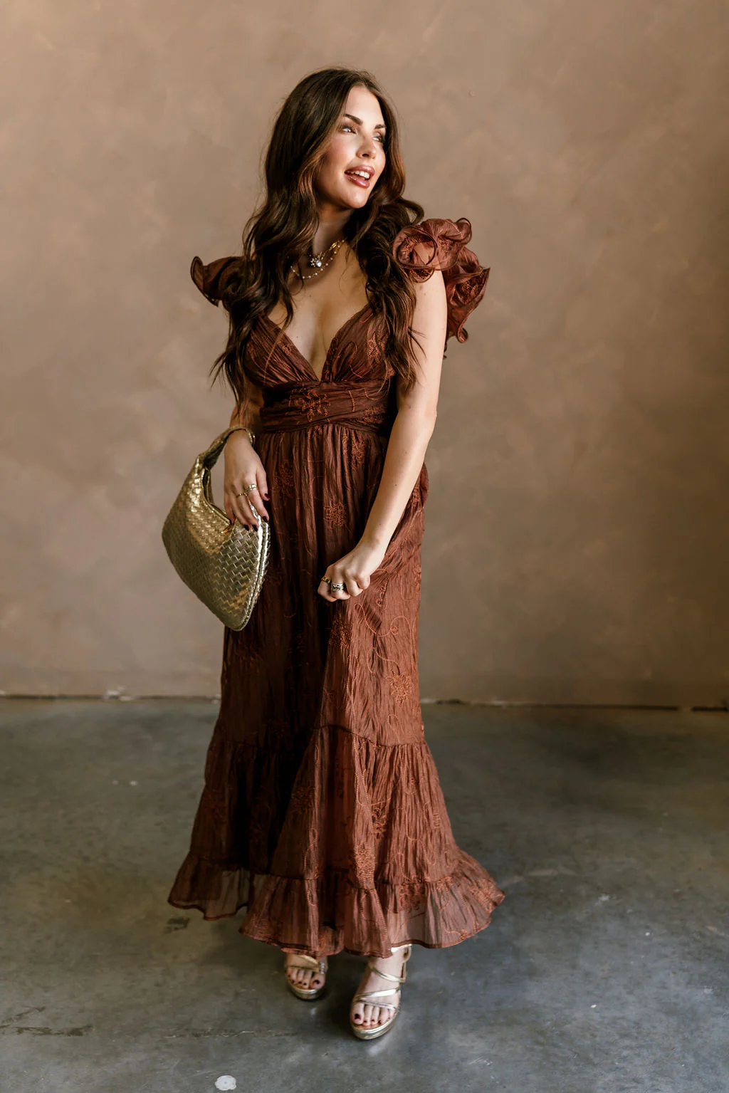 Zoey Embroidered Floral Ruffle Maxi Dress - Image 10