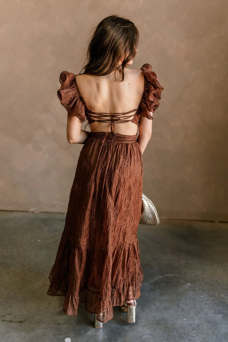 Zoey Embroidered Floral Ruffle Maxi Dress - Image 11