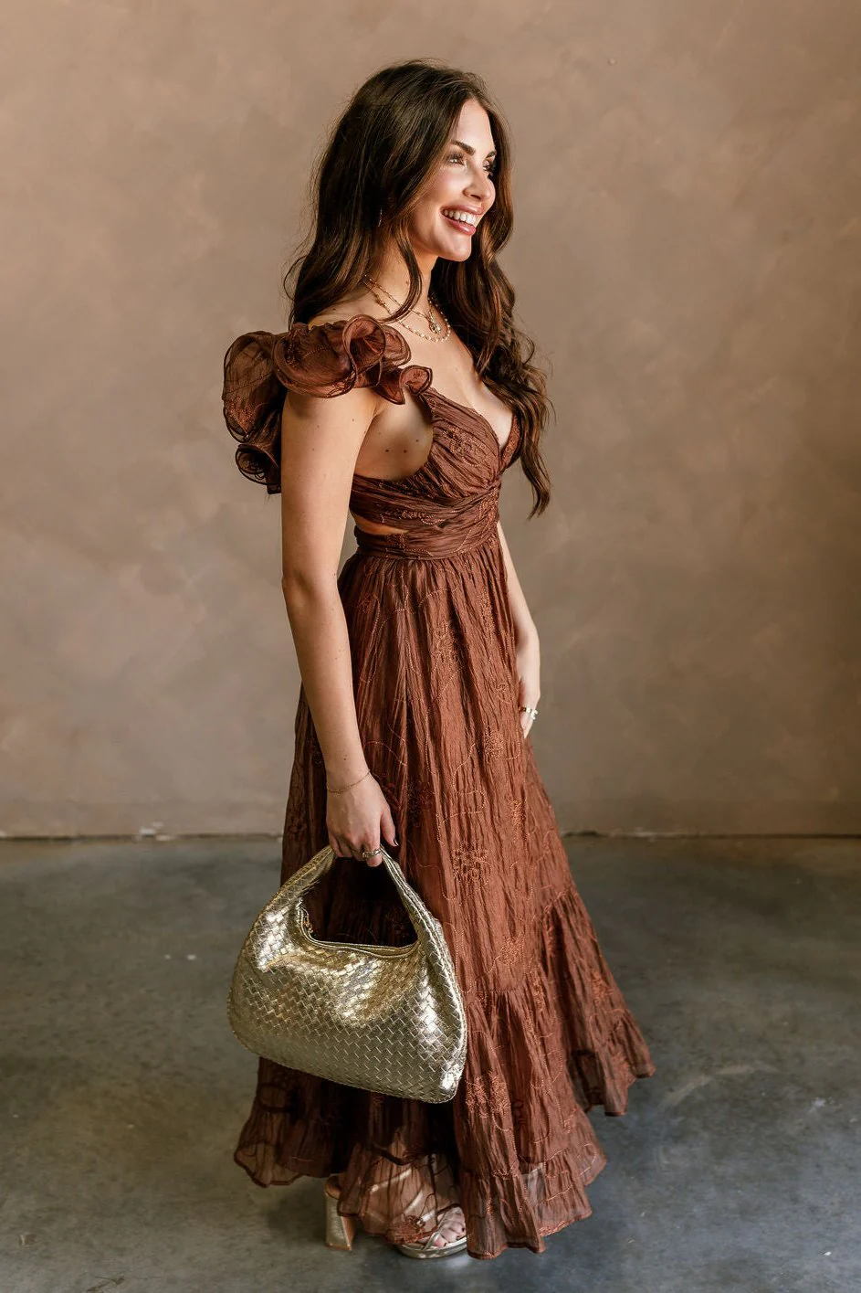 Zoey Embroidered Floral Ruffle Maxi Dress - Image 12