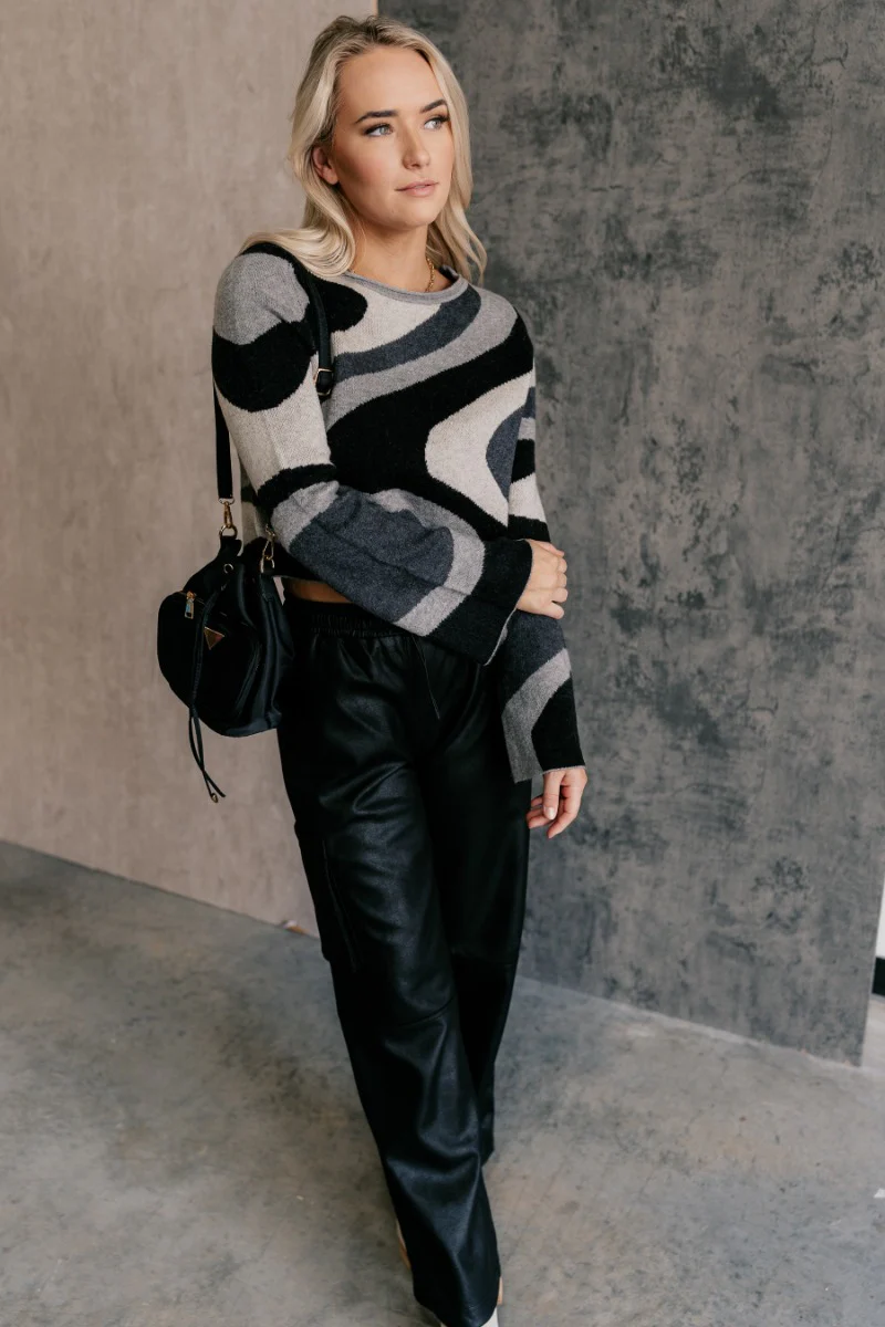Zuri Black Faux-Leather Pants